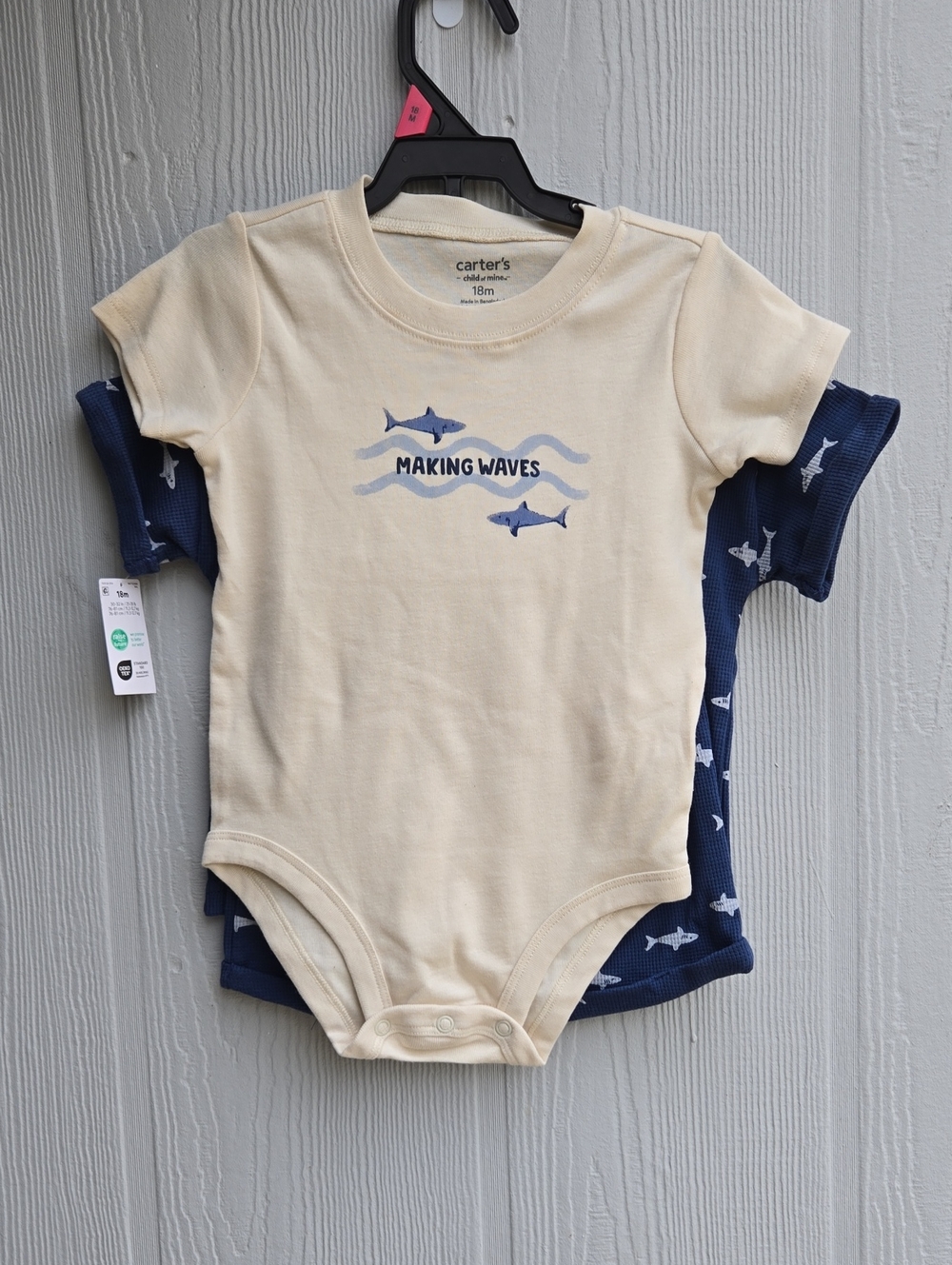 Carter's Cream "Making Waves" Short-Sleeve One-Piece SET NWT